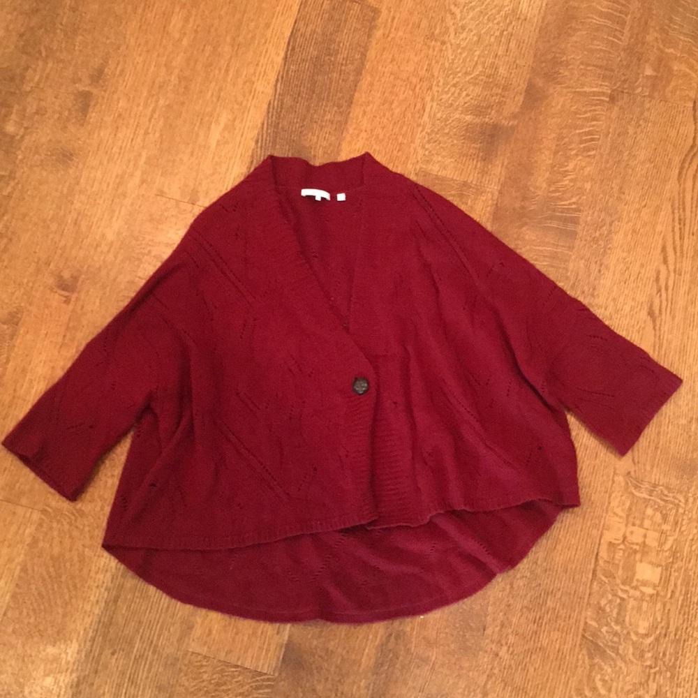 360 Cashmere sweater in cranberry red.